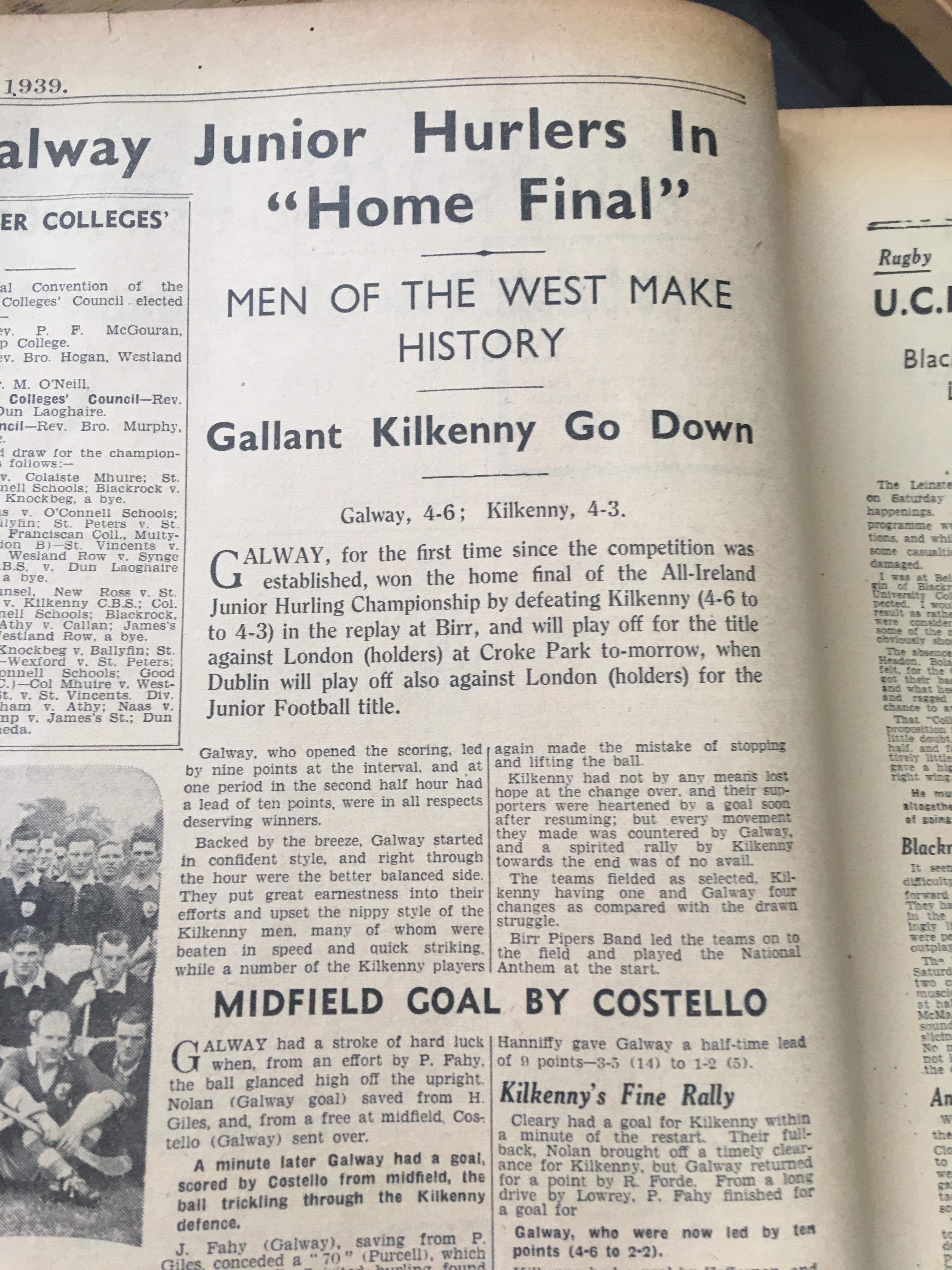 The Weekly Irish Independence 1939 Irish News, GAA Reports, Adverts, RTE Guide 16 - Image 6 of 10