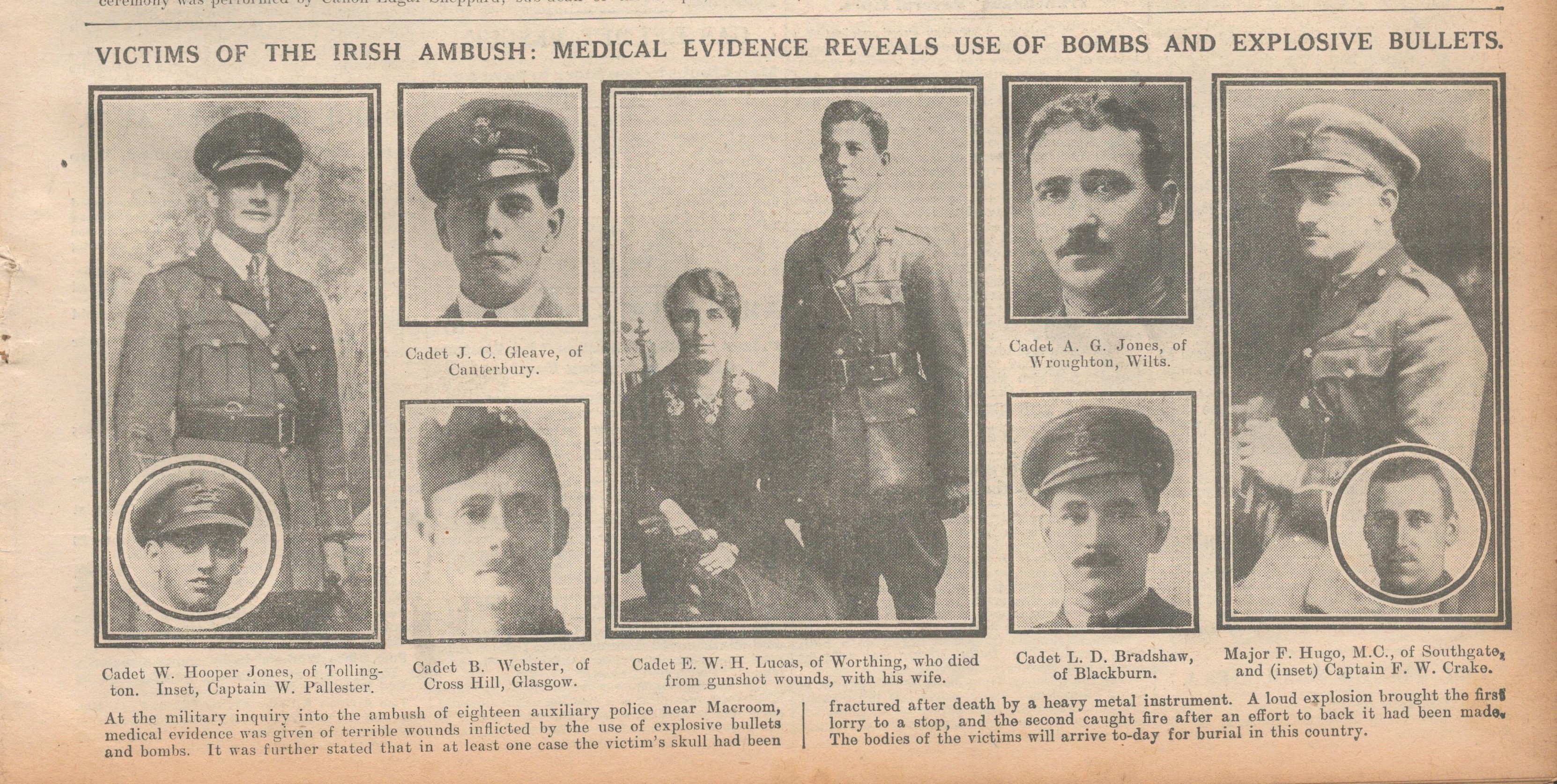 Antique Daily Mirror Newspaper 1920 Tracking Down Sinn Fein Flying Column Ambush at Macroom. - Image 3 of 3