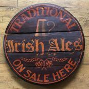 Wooden Irish Ale Advertising Traditional Irish Ales Sold here