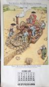 1981 Guinness Calendar Month Print John Ireland The Gentle Art of Making Guinness 1