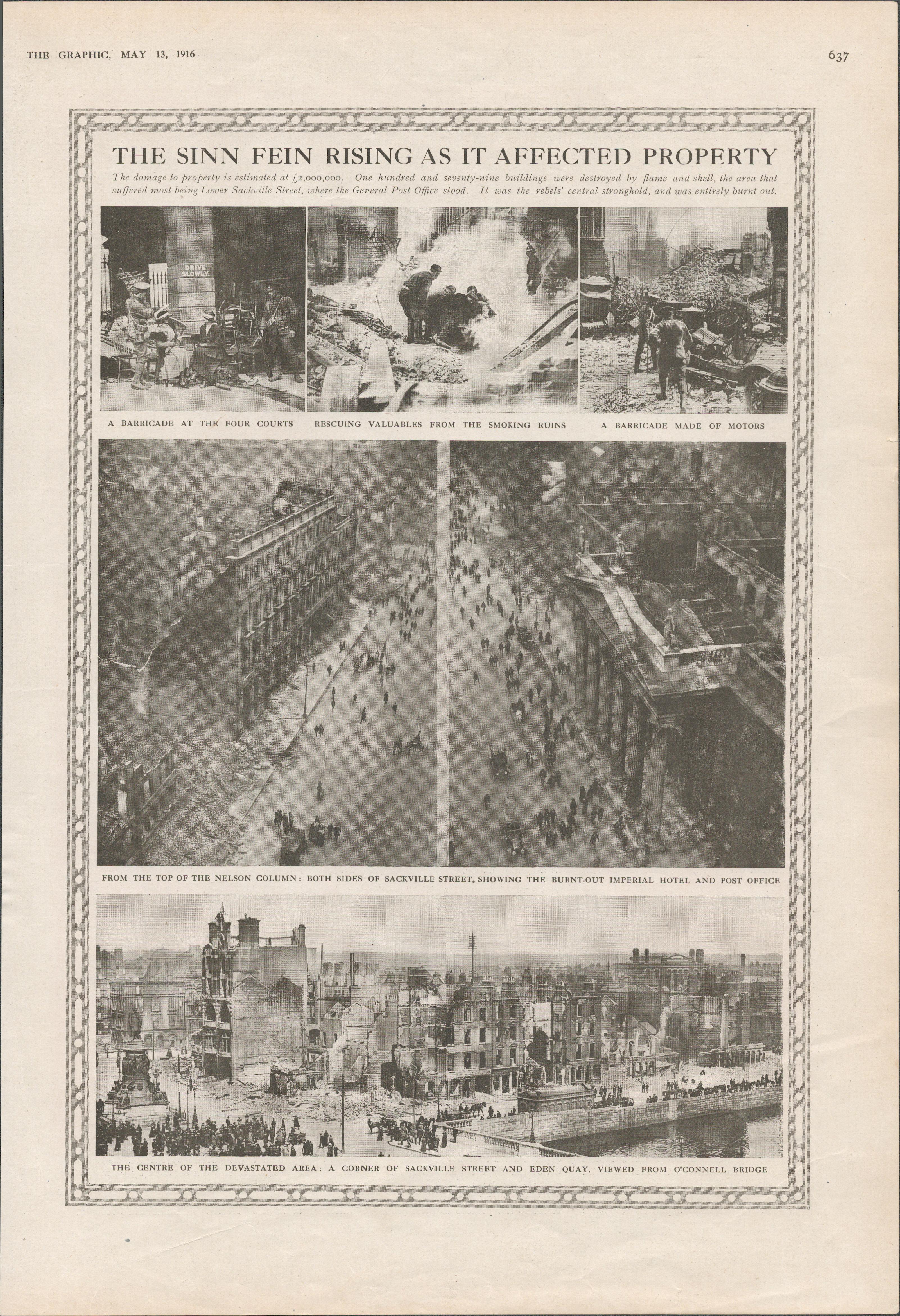 Original 1916 Page The Easter Rising Dublin In Ruins