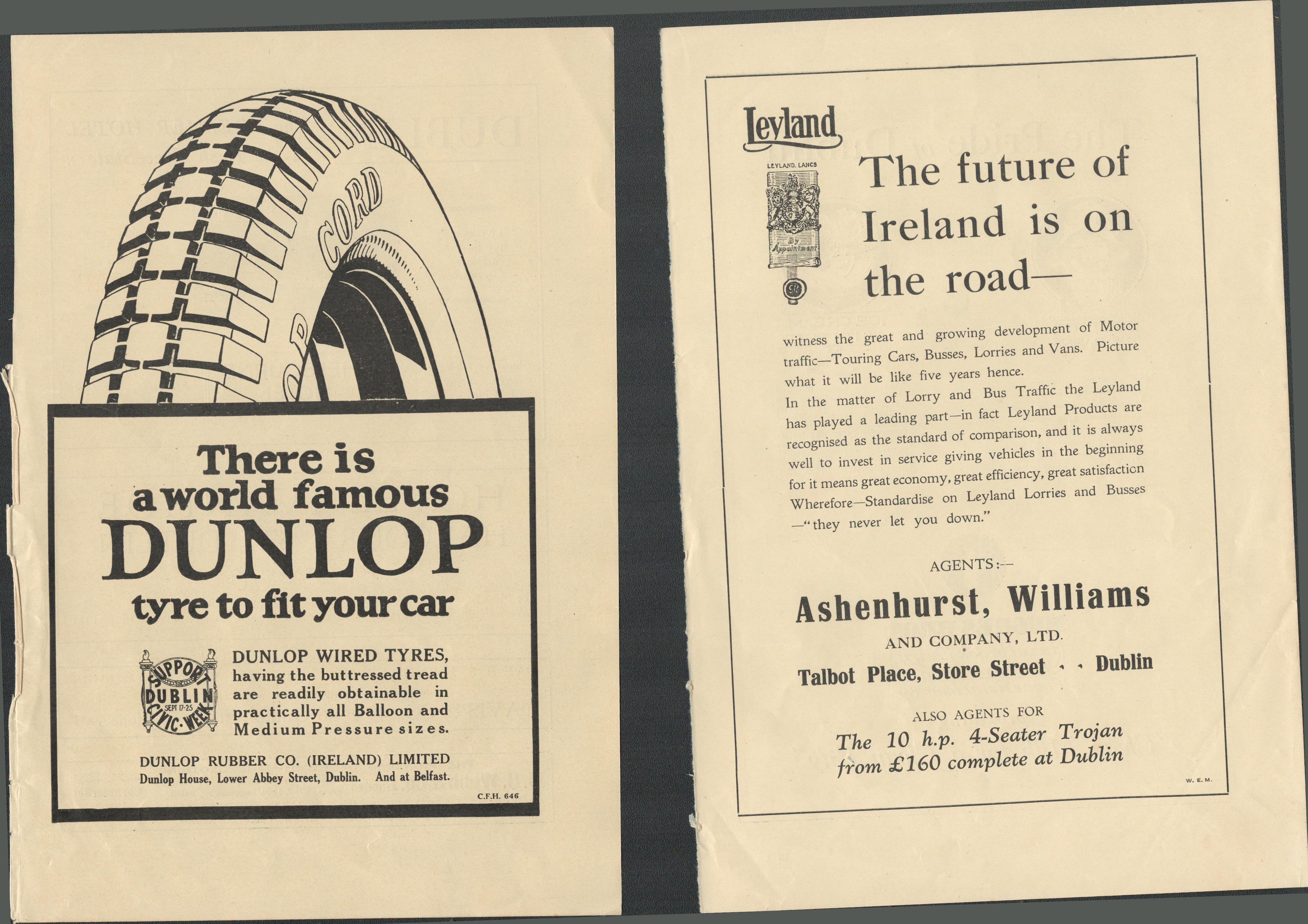 Collection Of 16 Vintage Original 1920's Dublin Traders Advertisements. - Image 14 of 17