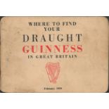 –Where to find your Draught Guinness in Great Britain” 1959 Original Handbook