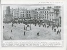 Antique 1916 Easter Rising Print Dublin Looted, Sackville St During The Troubles