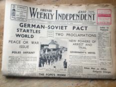 The Weekly Irish Independence 1939 Irish News, GAA Reports, Adverts, RTE Guide 10