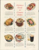 1953 Guinness Advertisement Print "Guide to Country Dishes" G.E. 2064.C