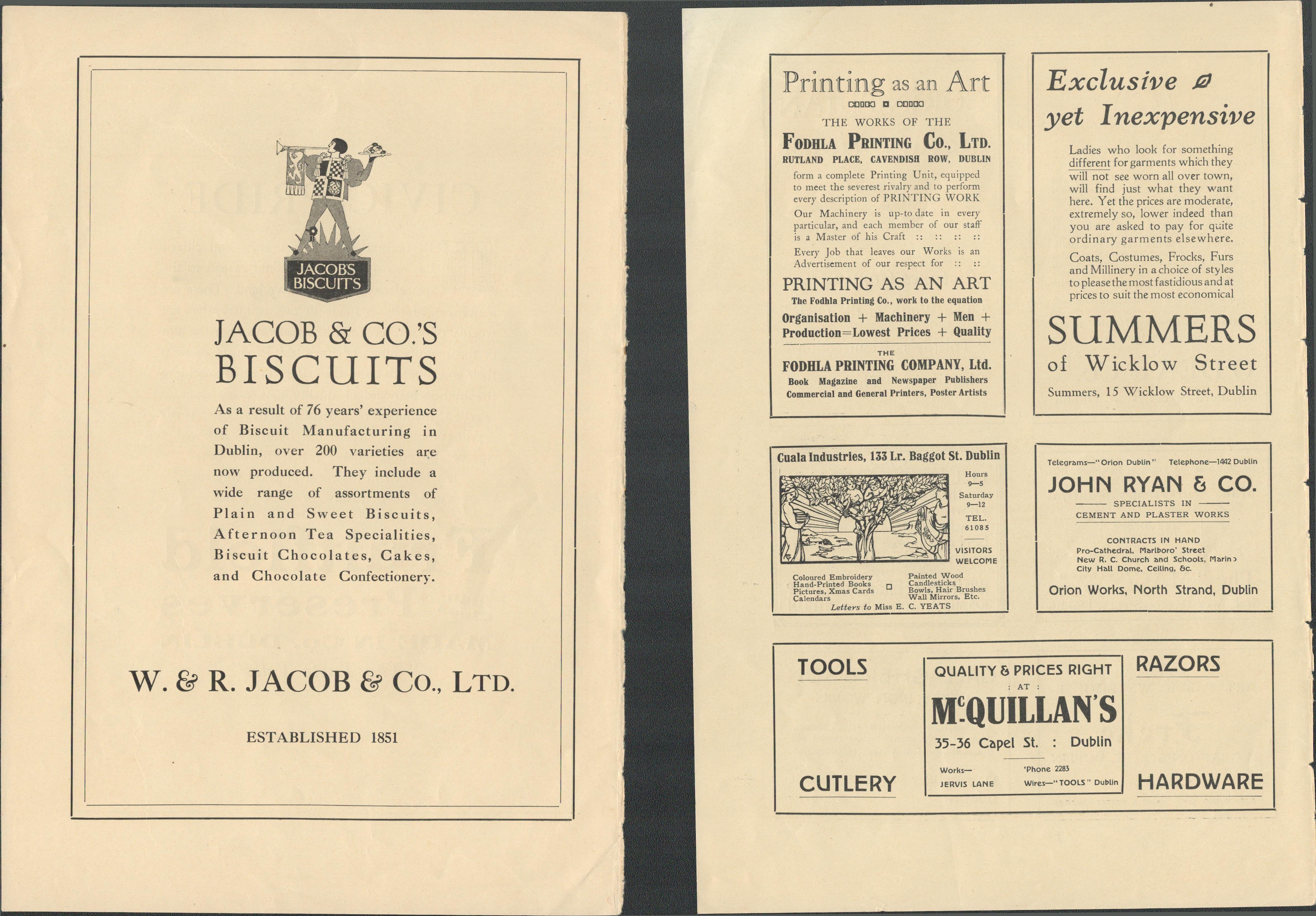 Collection Of 16 Vintage Original 1920's Dublin Traders Advertisements. - Image 4 of 17