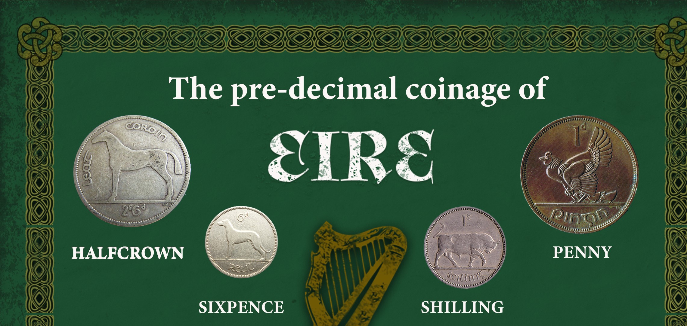 Ireland Eire Irish Vintage Pre-Decimal 1928- 1968 Coin Metal Display Gift Set - Image 5 of 5