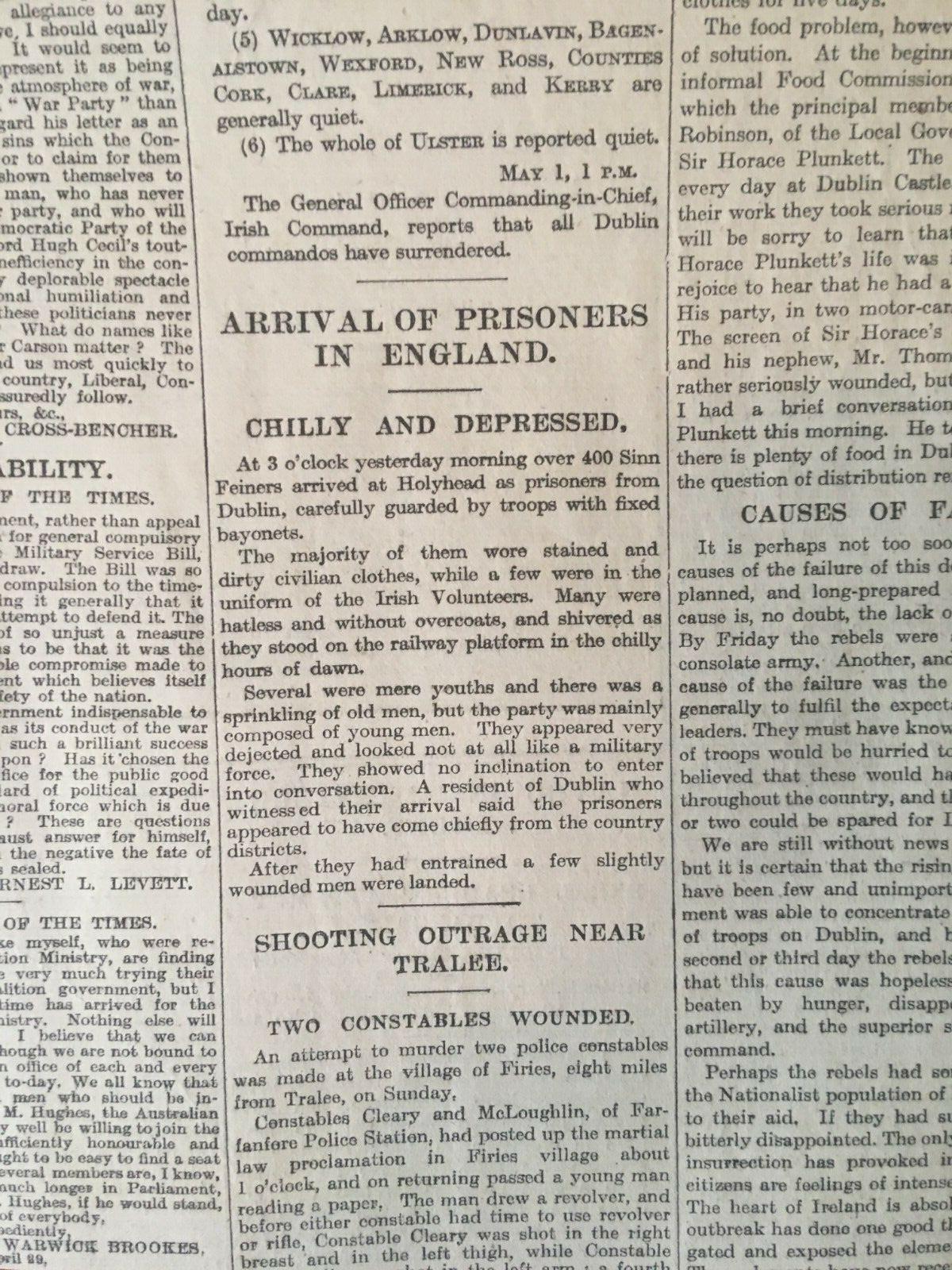 Easter Rising Rebellion 1916 Original Complete Newspaper 2nd May Images & Reports - Image 5 of 12