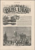 Original Set of 6 1878 Antique Woodgrain Prints Illustrations of Dublin