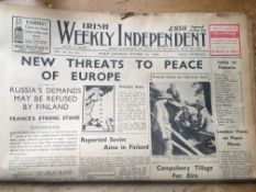 The Weekly Irish Independence 1939 Irish News, GAA Reports, Adverts, RTE Guide 17