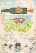 Double Sided Lithographed illustration 1954 Guinness –What Will They Think Of Next” *5