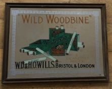 Vintage Pictorial Advertising Framed Mirror "Wild Woodbine Cigarettes" WD & HO Willis