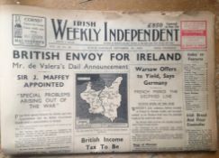 The Weekly Irish Independence 1939 Irish News, GAA Reports, Adverts, RTE Guide 13