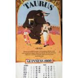 1980 Vintage Double Sided Guinness Calendar Month Print *2