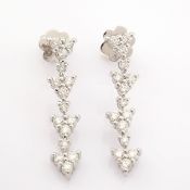 HRD Antwerp Certificated 14K White Gold Diamond Earring (Total 0.79 Ct. Stone)