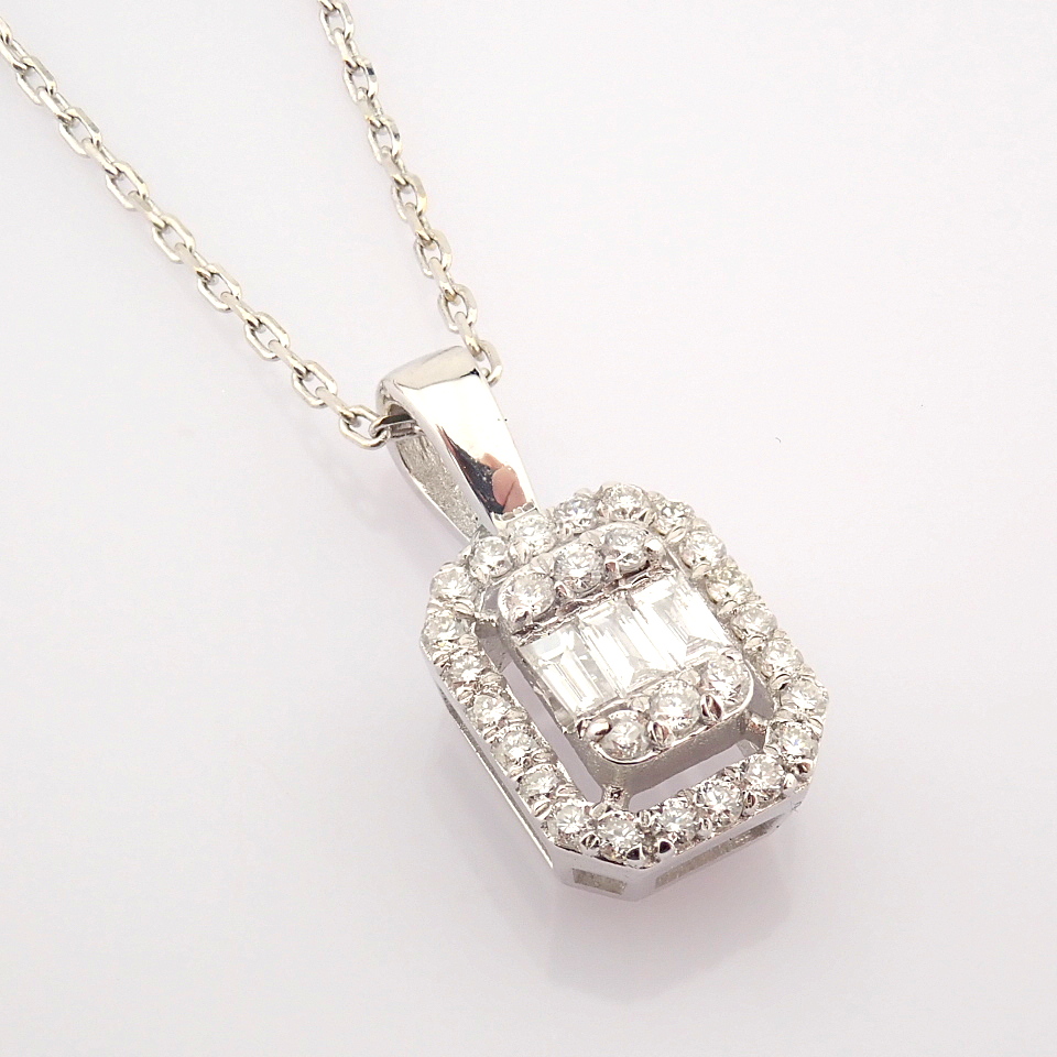 HRD Antwerp Certificated 14k White Gold Diamond Pendant (Total 0.17 Ct. Stone) - Image 3 of 12