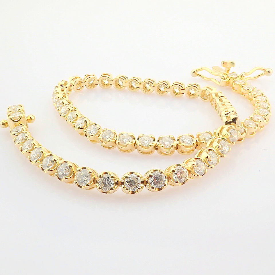 HRD Antwerp Certificated 14K Yellow Gold Diamond Bracelet (Total 2.10 Ct. Stone) - Image 4 of 14