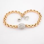 HRD Antwerp Certificated 14K White and Rose Gold Diamond Bracelet (Total 0.3 Ct. Stone)