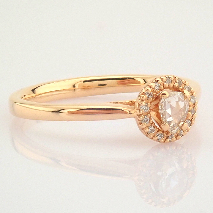 HRD Antwerp Certificated 14K Rose/Pink Gold Rose Cut Diamond & Diamond Ring (Total 0.17 Ct. Ston... - Image 6 of 8