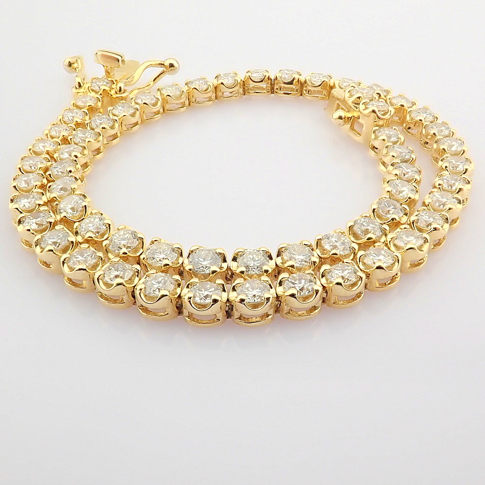 HRD Antwerp Certificated 14K Yellow Gold Diamond Bracelet (Total 2.10 Ct. Stone) - Image 6 of 14