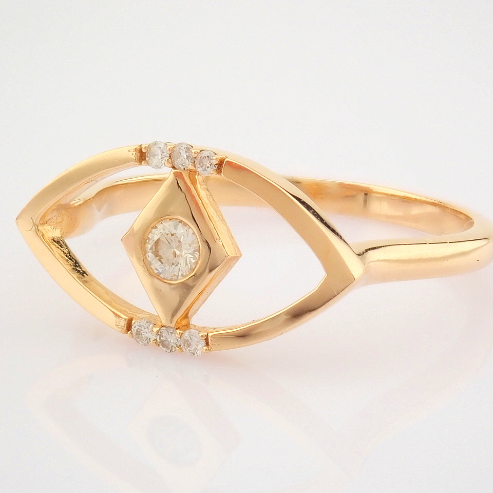 HRD Antwerp Certificated 14k Rose/Pink Gold Diamond Ring (Total 0.11 Ct. Stone) - Image 3 of 9