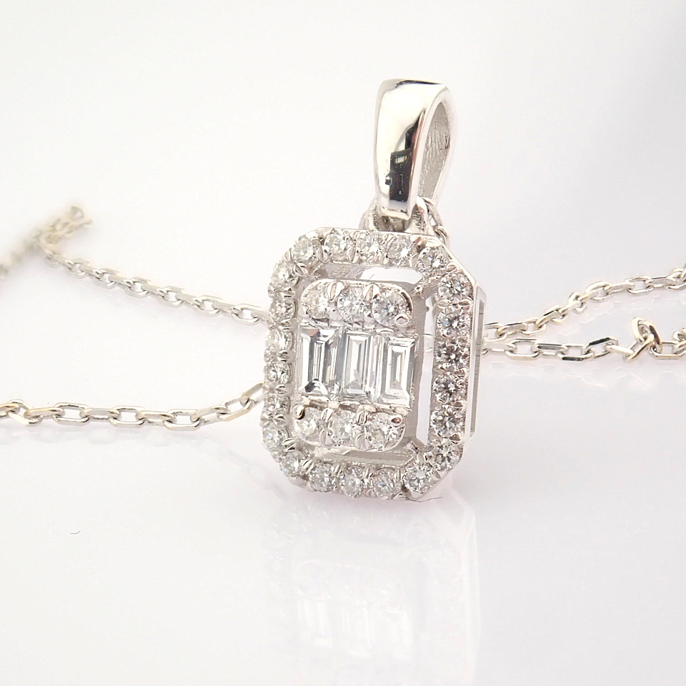 HRD Antwerp Certificated 14k White Gold Diamond Pendant (Total 0.17 Ct. Stone) - Image 10 of 12