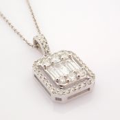 HRD Antwerp Certificated 14k White Gold Diamond Pendant (Total 0.6 Ct. Stone)