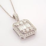 HRD Antwerp Certificated 14k White Gold Diamond Pendant (Total 0.6 Ct. Stone)