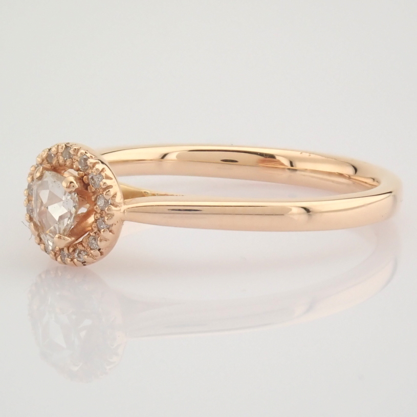 HRD Antwerp Certificated 14K Rose/Pink Gold Rose Cut Diamond & Diamond Ring (Total 0.17 Ct. Ston... - Image 5 of 8