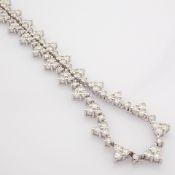 HRD Antwerp Certificated 14K White Gold Diamond Necklace (Total 3.58 Ct. Stone)