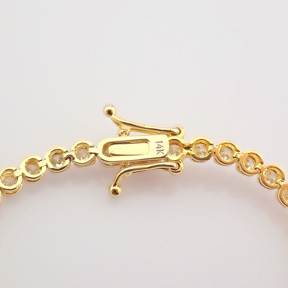 HRD Antwerp Certificated 14K Yellow Gold Diamond Bracelet (Total 2.10 Ct. Stone) - Image 10 of 14