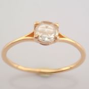 HRD Antwerp Certificated 14K Rose/Pink Gold Rose Cut Diamond Ring (Total 0.2 Ct. Stone)