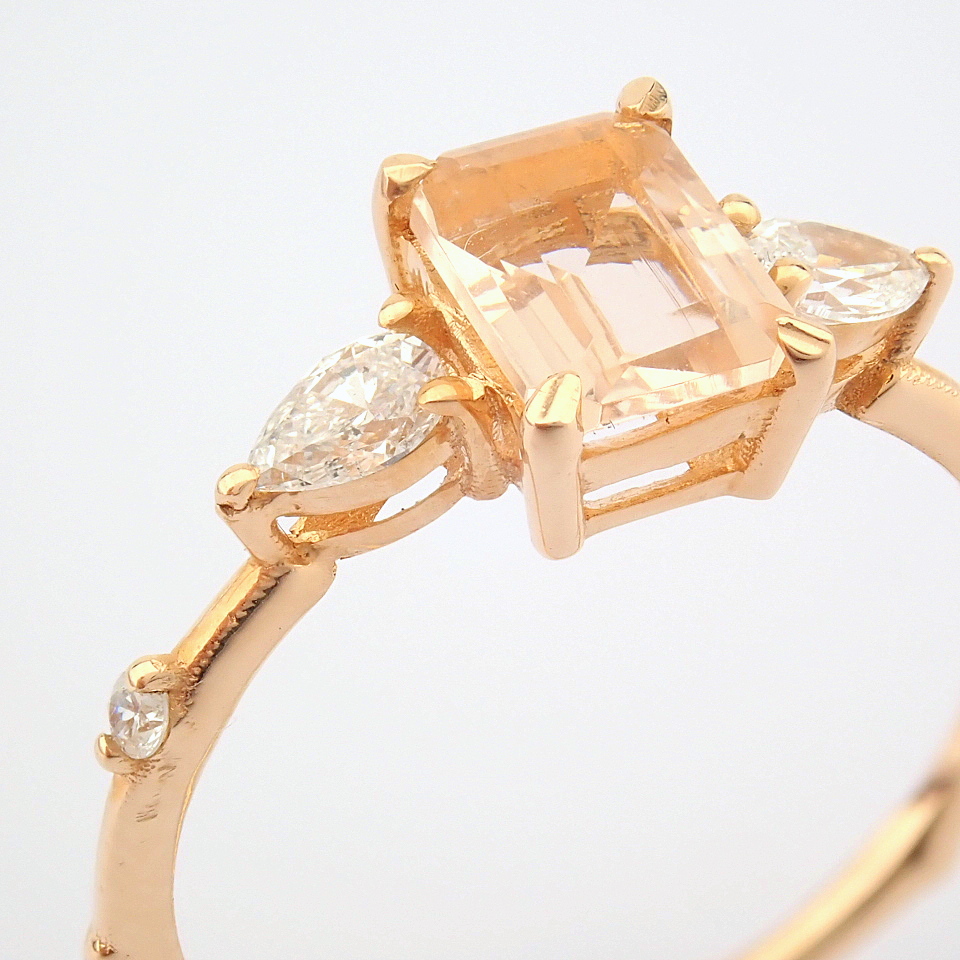 HRD Antwerp Certificated 14k Rose/Pink Gold Diamond Ring (Total 0.98 Ct. Stone) - Image 6 of 11