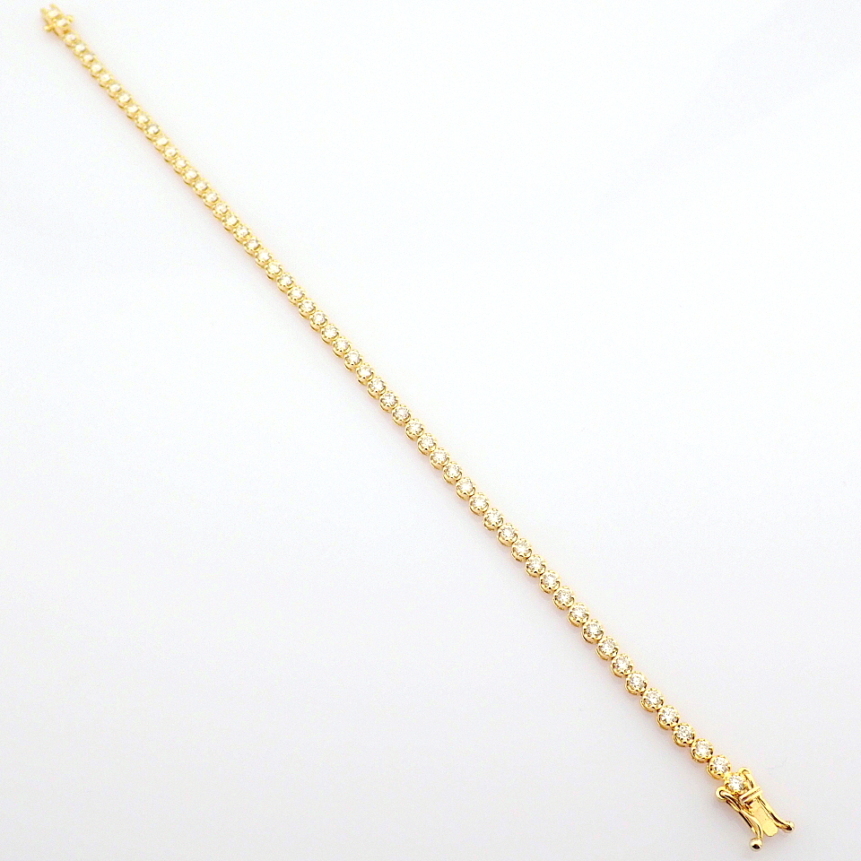 HRD Antwerp Certificated 14K Yellow Gold Diamond Bracelet (Total 2.10 Ct. Stone) - Image 2 of 14