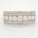 HRD Antwerp Certificated 14k White Gold Diamond Ring (Total 0.83 Ct. Stone)