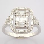 HRD Antwerp Certificated 14K White Gold Diamond Ring (Total 0.64 Ct. Stone)