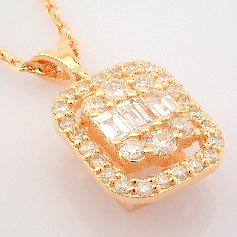 HRD Antwerp Certificated 14K Rose/Pink Gold Diamond Necklace (Total 0.37 Ct. Stone) - Image 6 of 12