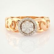HRD Antwerp Certificated 14K Rose/Pink Gold Diamond Ring (Total 0.23 Ct. Stone)