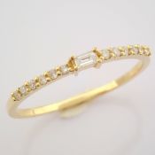 HRD Antwerp Certificated 14K Yellow Gold Diamond Ring (Total 0.11 Ct. Stone)