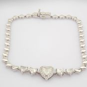 HRD Antwerp Certificated 18K White Gold Diamond Bracelet (Total 1.47 Ct. Stone)