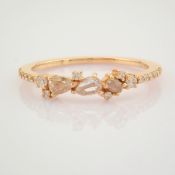 HRD Antwerp Certificated 14K Rose/Pink Gold Rose Cut Diamond & Diamond Ring (Total 0.25 Ct. Ston...