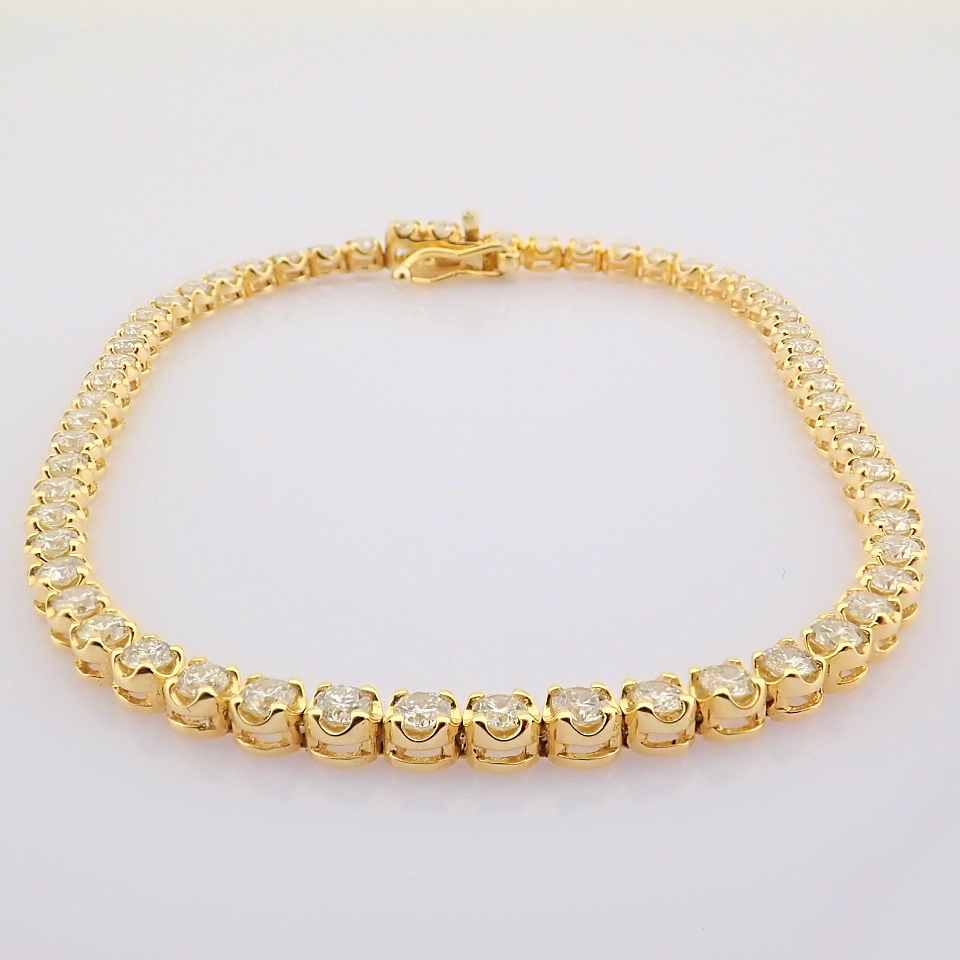 HRD Antwerp Certificated 14K Yellow Gold Diamond Bracelet (Total 2.10 Ct. Stone) - Image 8 of 14