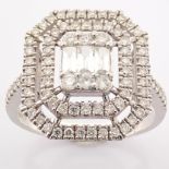 HRD Antwerp Certificated 14K White Gold Diamond Ring (Total 0.69 Ct. Stone)