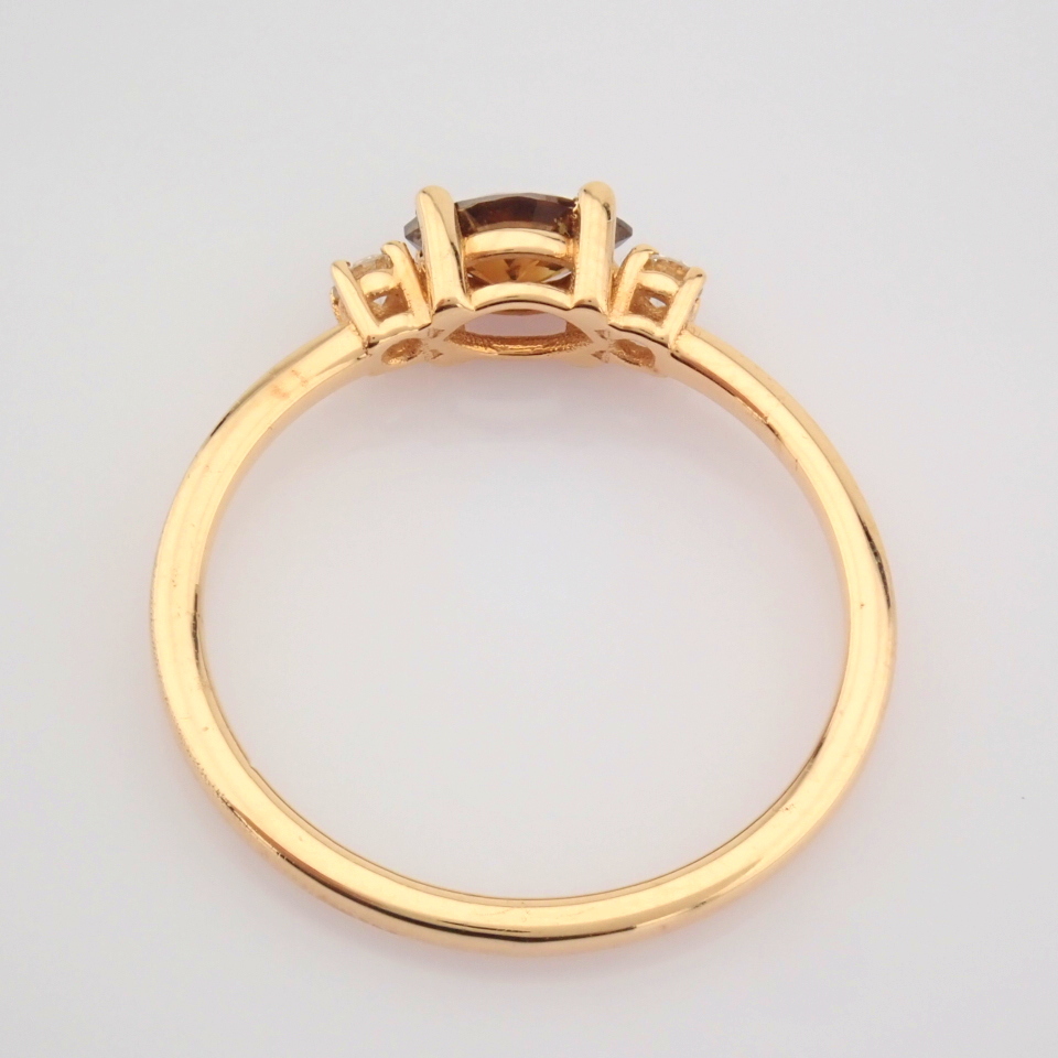 HRD Antwerp Certificated 14K Rose/Pink Gold Brown Diamond & Diamond Ring (Total 0.45 Ct. Stone) - Image 7 of 8
