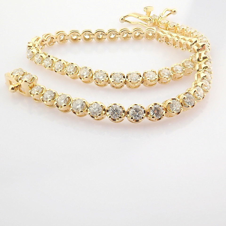 HRD Antwerp Certificated 14K Yellow Gold Diamond Bracelet (Total 2.10 Ct. Stone) - Image 3 of 14