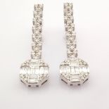 HRD Antwerp Certificated 14k White Gold Diamond Earring (Total 1.2 Ct. Stone)