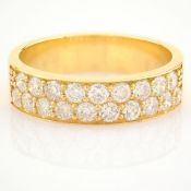 HRD Antwerp Certificated 18K Yellow Gold Diamond Ring (Total 0.85 Ct. Stone)