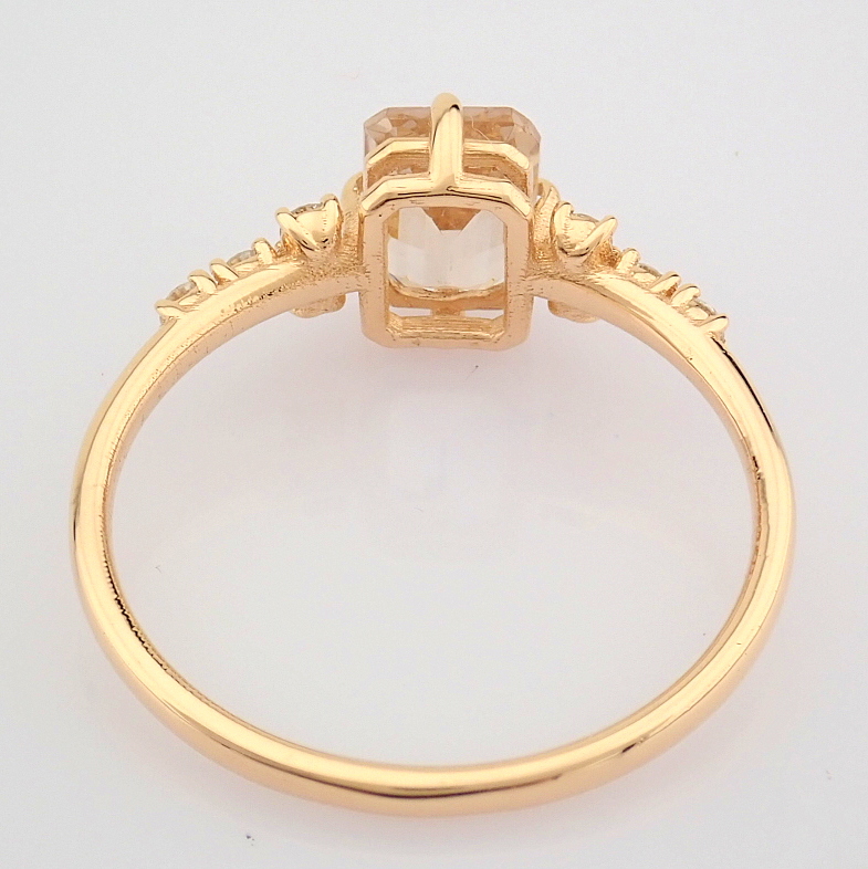 HRD Antwerp Certificated 14K Rose/Pink Gold Diamond & Morganite Ring (Total 0.99 Ct. Stone) - Image 8 of 9