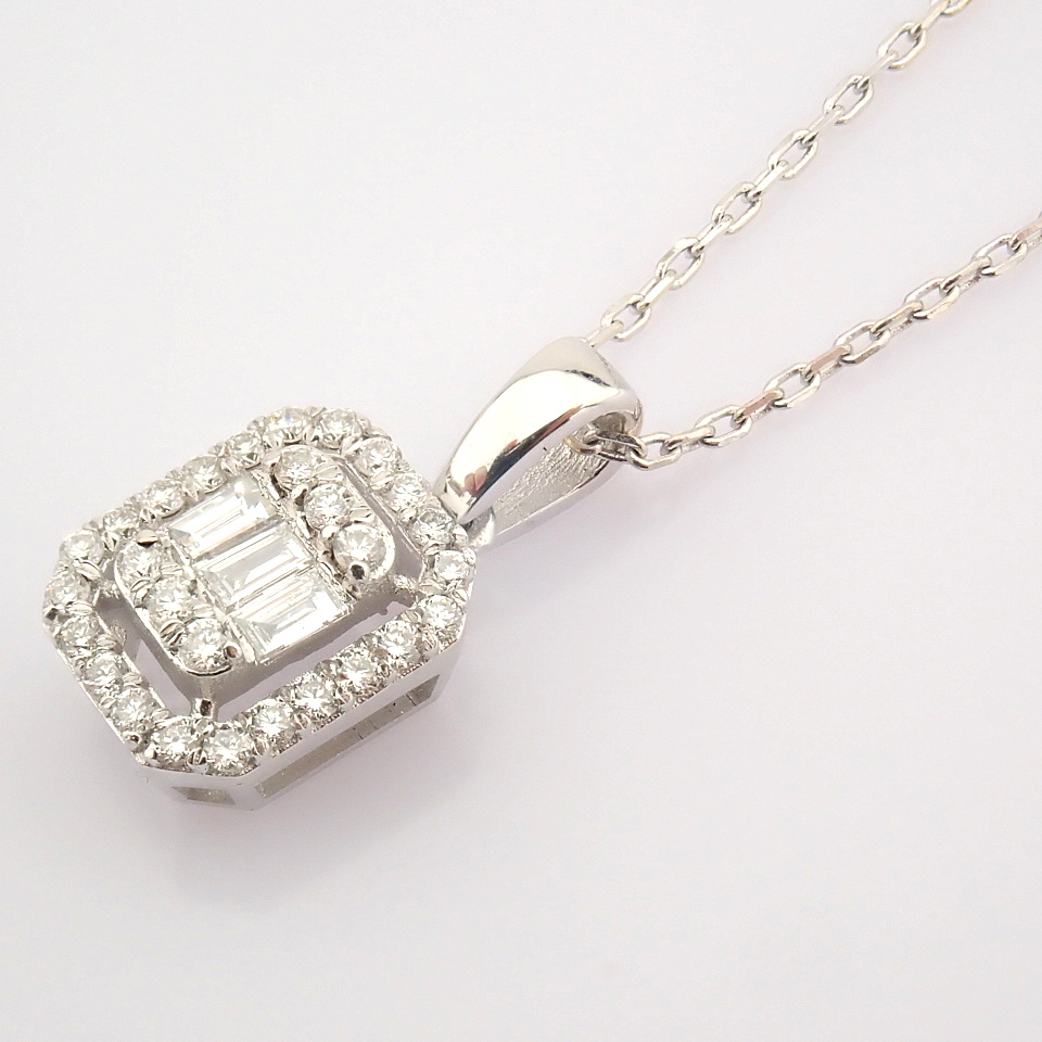 HRD Antwerp Certificated 14k White Gold Diamond Pendant (Total 0.17 Ct. Stone) - Image 6 of 12